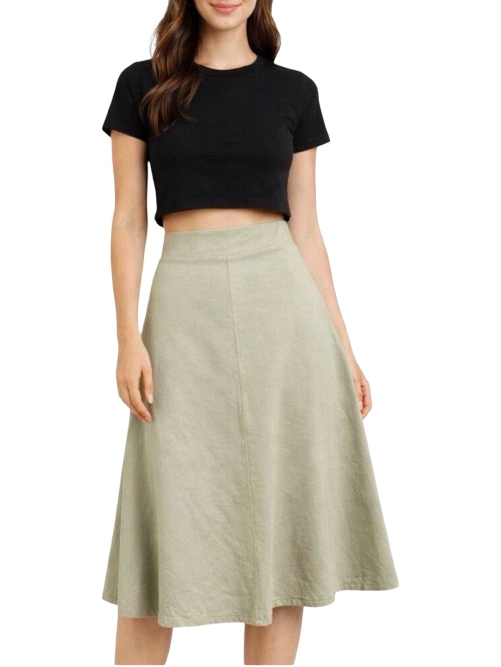 Parni Havana Skirt - Size Large - Green Tea